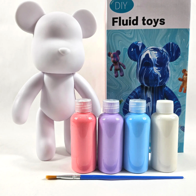 픽스홈 푸어링 아트 플루이드 베어 인테리어 소품 만들기 DIY, 파퓰러패키지2(연핑크 스카이 연보라 화이트), 1개