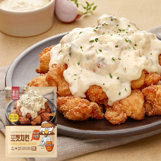한맥 포켓치킨 어니언크림맛 190g 에어프라이어 냉동순살 편의점치킨, 1개