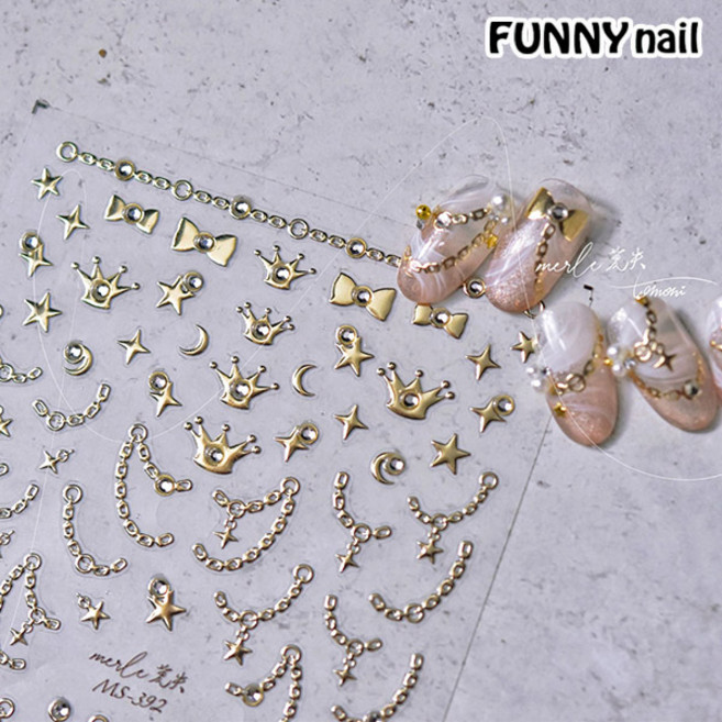 [퍼니네일] 5D 엠보스티커 입체네일스티커 리본네일 진주네일스티커 메탈체인스티커 별빛네일스티커, 1개, 엠보스티커 - 107