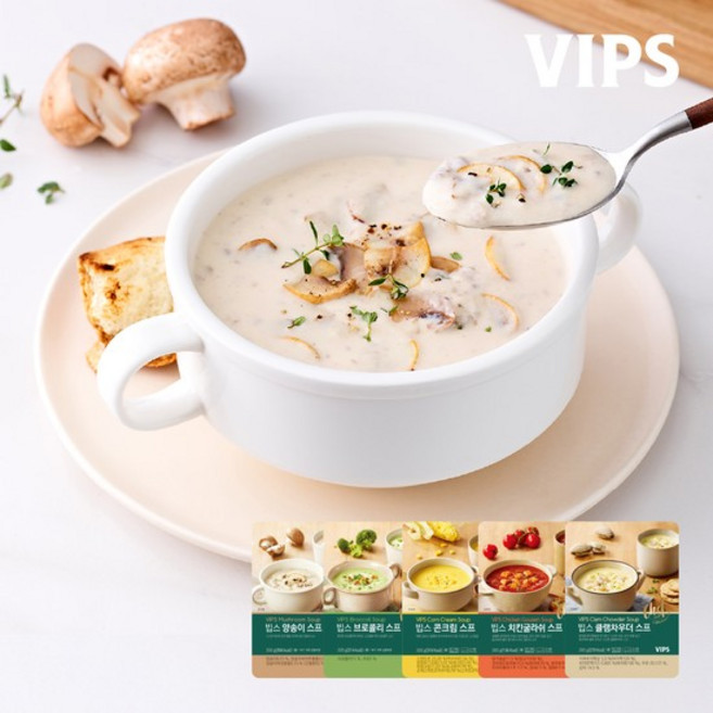 빕스 스프 골라담기 양송이 블로콜리 치킨굴라쉬 콘크림 클램차우더, 1개, 200g