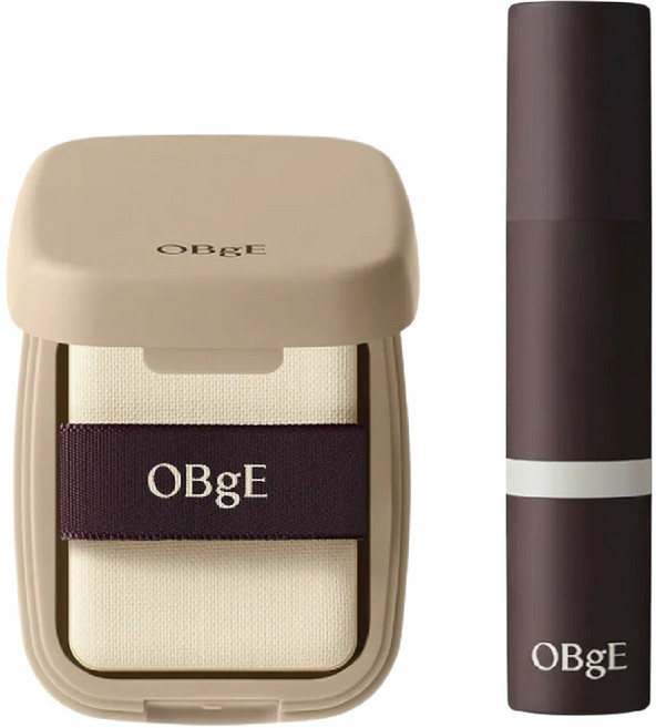 OBgE 絲絨凝凍控油蜜粉餅+自然遮瑕男士粉底棒, 蜜粉餅+粉底棒(1 IVORY 象牙白), 1個