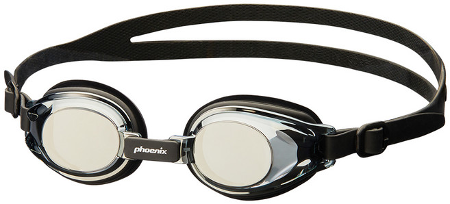 국내생산 피닉스 아동용 안티포그 미러 수경 PN-505JM, 블랙, 1개