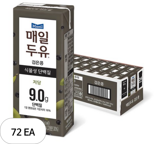 매일두유 검은콩, 190ml, 72개