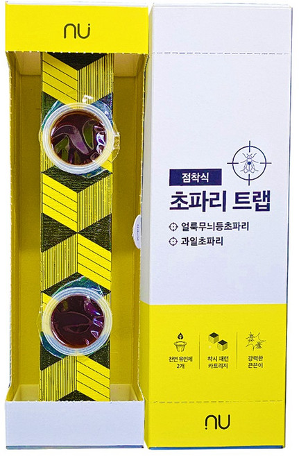 1+1 앤유 천연유인제 사용 초파리 트랩 날파리 해충 끈끈이 국내제조, 1개, 2개입
