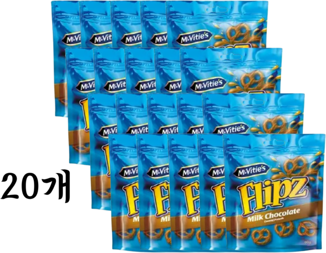 Flipz 플립즈 프레첼 밀크초콜릿, 90g, 20개
