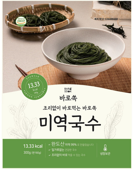 바로쏙 저칼로리 해조국수 미역국수, 180g, 10개