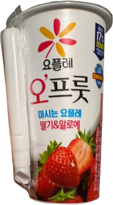 빙그레 요플레 오프룻 딸기&알로에, 10개, 180ml, 10개