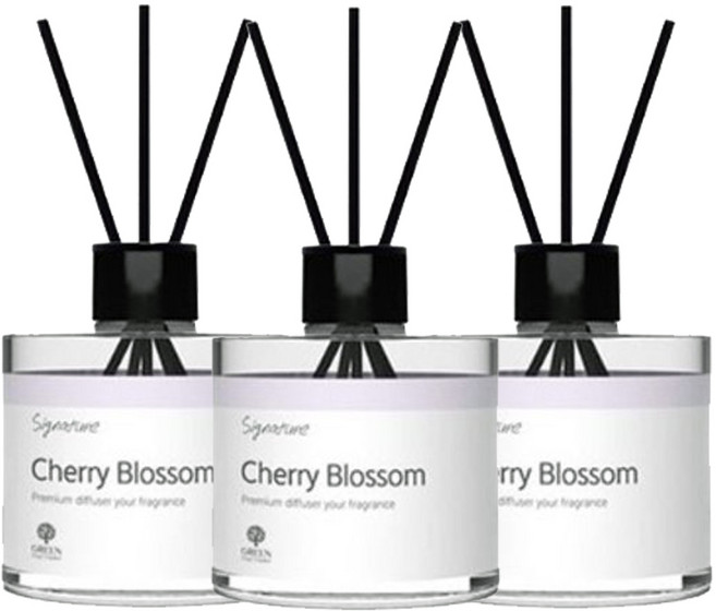 그린팩토리 시그니처 디퓨저 체리 블라썸 180ml x3 실내방향제, 3개