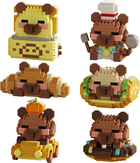 [블럭킹] 나노블럭 귀요미 카피바라 6종 모음 어린이 KC인증 BK040, 6BOX