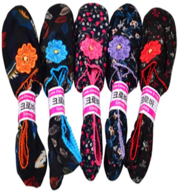 단비네상점 크로바 미끄럼방지 플라워 덧신 여성꽃무늬덧신