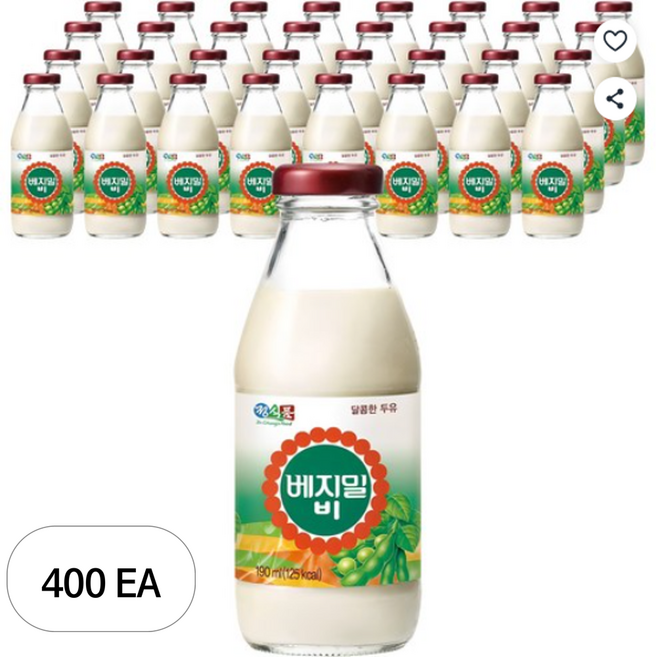 베지밀 비 달콤한 두유, 190ml, 400개