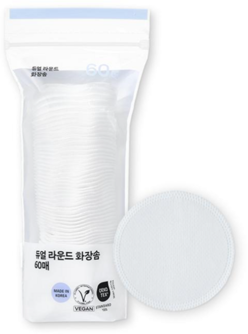 올리브영 듀얼 라운드 화장솜 60P, 60매입, 3개