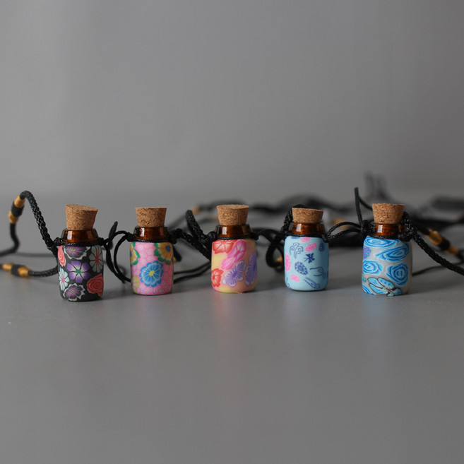 포포라운지 아로마 목걸이 에센셜 오일 테라피 꽃자기 1ml 갈색병, 1개, 반꽃자기 1ml 블랙