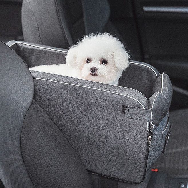 자동차 애견 고양이 강아지 콘솔 틈새 침대 카시트, 애견콘솔카시트그레이