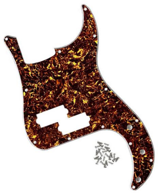 FLEOR 베이스 픽가드 기타 스크래치 플레이트 트러스 로드 홀 스타일 없는 PB 4 현 13, [07] Brown Tortoise 4ply, 1개