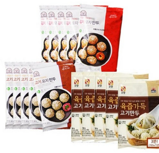 사조 180g X 15봉 (고기만두5+김치만두5+육즙만두5), 15개