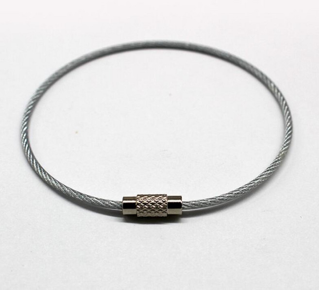 不鏽鋼鋼索鑰匙圈 行李牌吊繩, 1個, 10公分