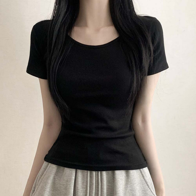 반팔티종결/제작/무려9컬러 슬림 베이직 무지 라운드넥 데일리 쫀쫀핏 코튼 반팔 티셔츠