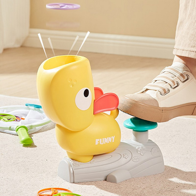 eyimTech 접시 발사기 촉감발달완구 가족 놀이 지능 계발 완구, 옐로우, 1개