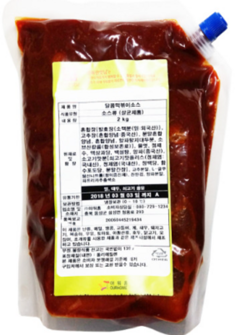 아워홈 달콤 떡볶이 소스 2kg, 1개