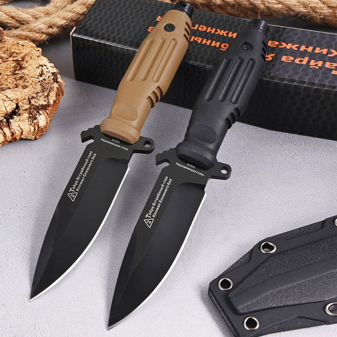 풀탱 서바이벌 나이프 K503 캠핑 전술 생존나이프 칼, 브라운