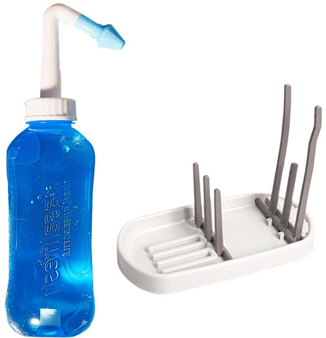 코세척기 나잘후레쉬 300ml 블루용기+건조대+방수팩, 1세트