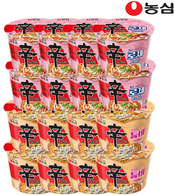 농심 신라면 툼바큰사발 8개 + 로제큰사발 8개, 단품