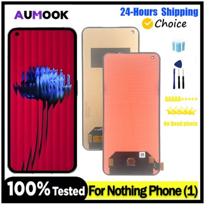 Nothing Phone (1)용 신제품 AMOLED 디스플레이 A063 LCD 스크린 터치 패널 디지타이저 교체, 1개