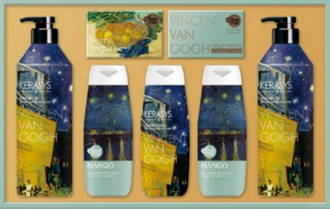 애경선물세트 명화B호 1박스(5개입) 샴푸 린스 바디워시 비누선물세트 회사 직원 단체 추석 설 명절선물세트, 5개