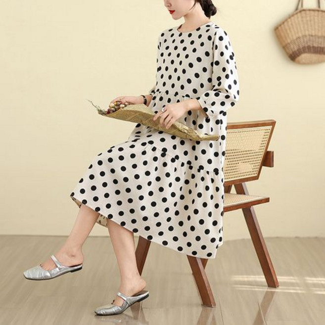 ZENCY 젠시 러블리 라운드 도트 캉캉 미디원피스 (55~88사이즈까지)