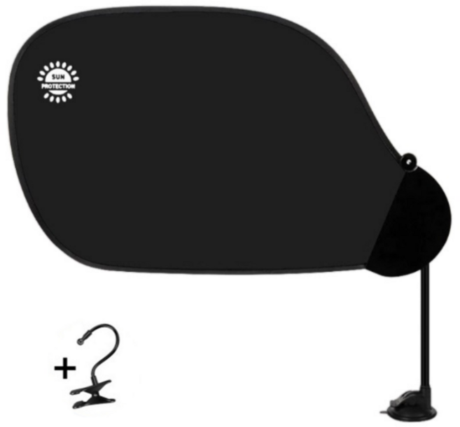 차량용 햇빛가리개 흡착식 클립추가 사무실 캐노피, 블랙, 1개