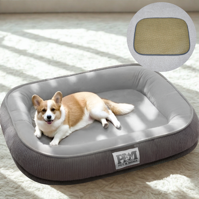 홀릭하임 관절보호 포근한 노령견 폼 방석 커버분리형 세탁가능 쿠션, 1개, 그레이
