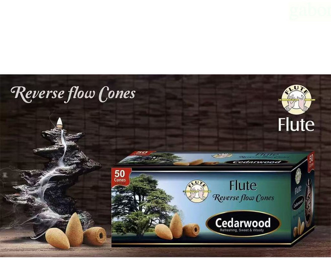 雨林薰舍 印度芳療 Flute 倒流香 錐香 印度製 招財, Cedarwood雪松,10顆, 雪松
