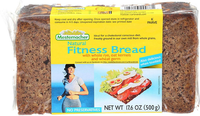 메스테마허 내추럴 피트니스 브레드, 500g, 1개