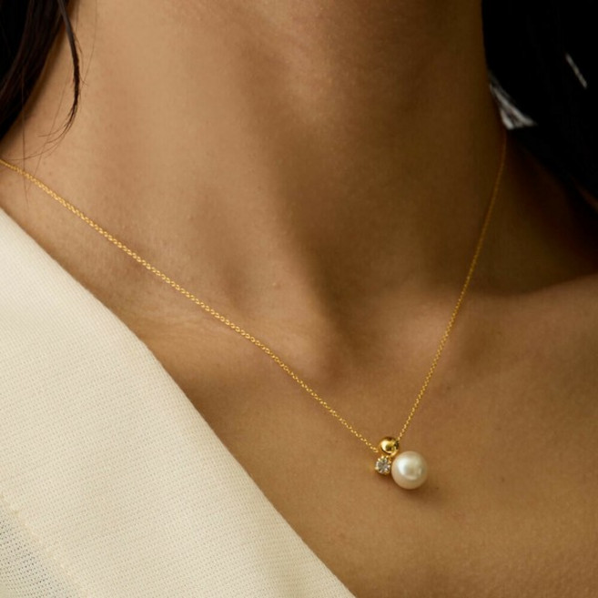 MELODY ACCESSORY 여성 18k 도금 진주목걸이