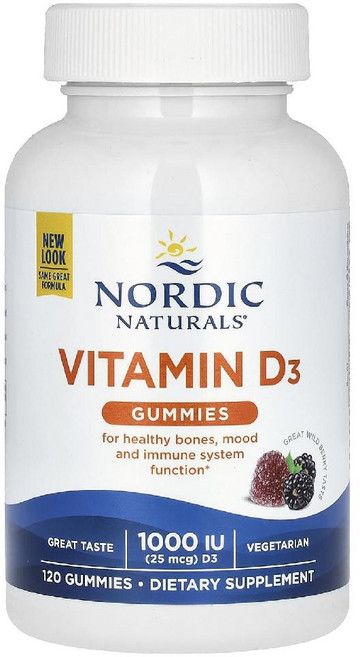 (2통) 노르딕내추럴 비타민D D3 구미 25 mcg (1000 IU) 와일드베리맛 120구미젤리 고약사, 120정, 2개
