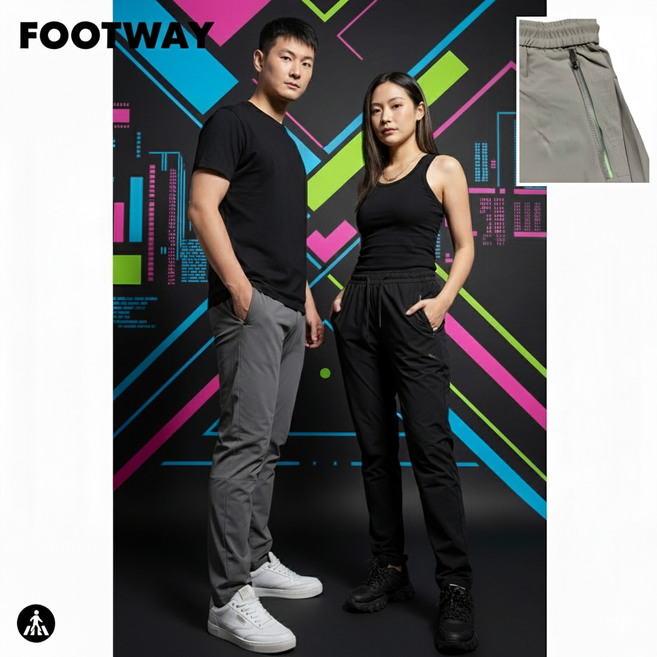 人行道Footway 夏天神器彈力運動褲冰磁紗長褲，正常尺寸-加大碼，舒服夏季長褲 #6758
