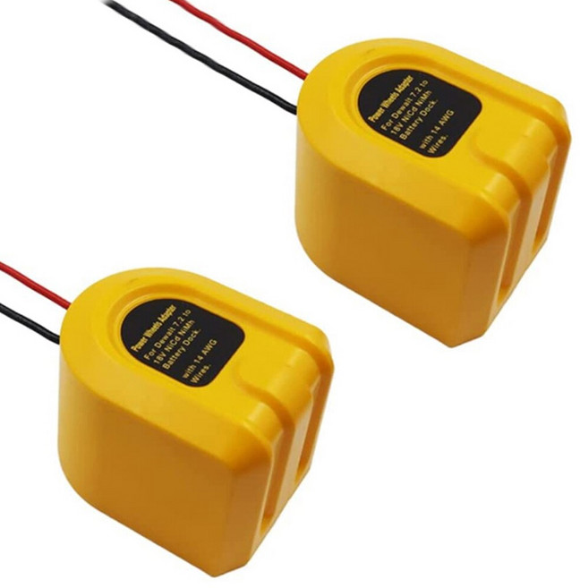 디월트호환용 파워 휠 어댑터 NiCd NiMh 배터리용 DIY 전원 커넥터 14 AWG 와이어 7.2V 9.6V 12V 14.4V 18V 1개 2개, [02] 2pcs