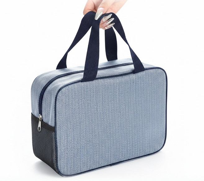 다다브로 물빠지는 메쉬 지퍼형 목욕가방 수영가방, 사파이어 블루