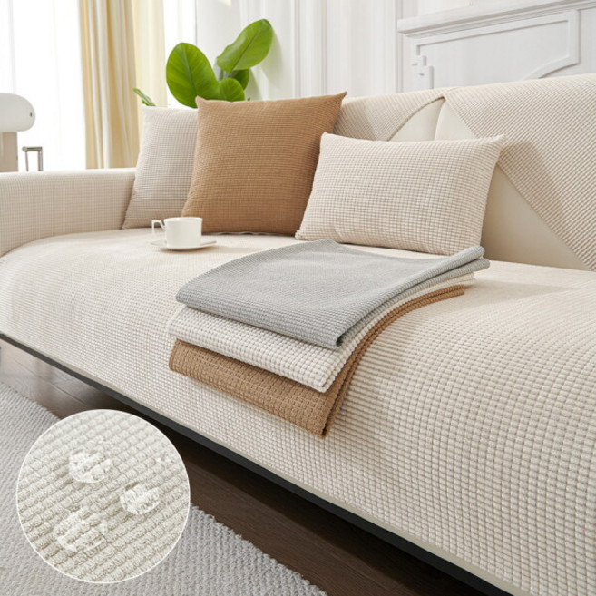 [한빛카페트] 생활방수 엠보 극세사 와이드 넓은 쇼파패드 소파커버 90x180cm
