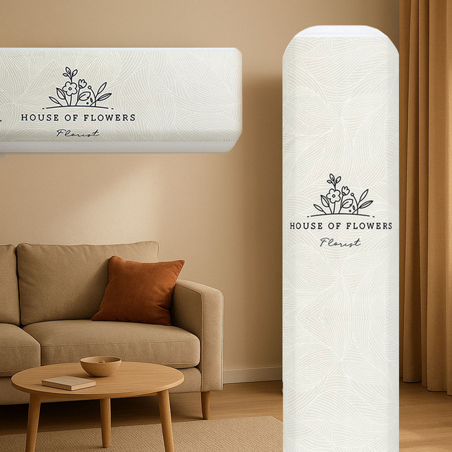 노바 에어컨 2in1 커버 스탠드+벽걸이 에어컨덮개 세트, 01_풀꽃 그레이