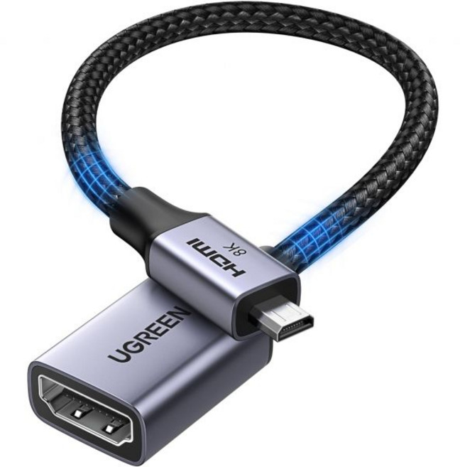 UGREEN 8K60Hz 마이크로 HDMI to 어댑터 10K 4K240Hz 2.1 수컷 암 양방향 케이블 HDR 3D 돌비 VRR 48Gbps 라즈베리 파이 5/파이 500/