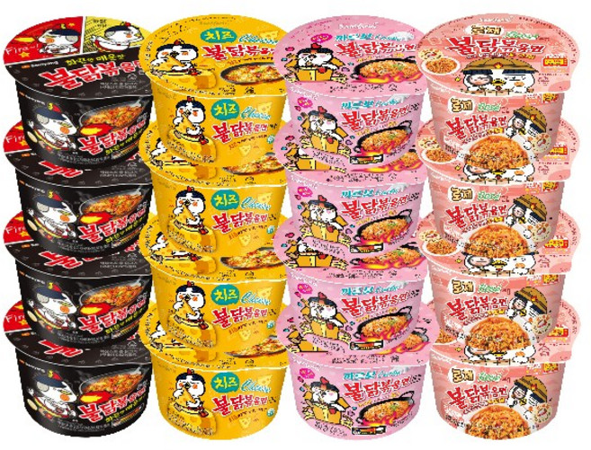 삼양 큰컵 불닭 4개 + 까르보불닭 4개 + 치즈불닭 4개 + 로제불닭 4개, 1개