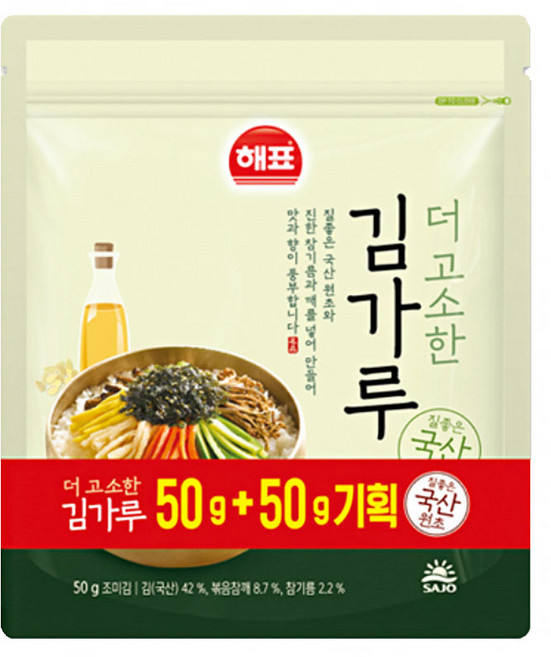 사조 해표 더고소한 김가루 100g(50g+50g) 김자반 반찬, 1개, 100g