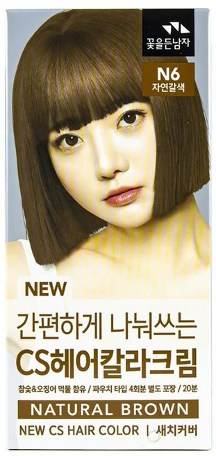 CS 4회분 헤어컬러 N6 꽃을든남자 자연갈색 크림 99173PC 1(ea), 색상, 1개