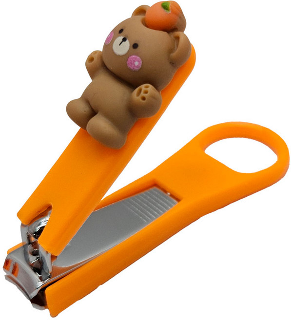 제주갬성 캐릭터 손톱깎이 핸드폰거치대 여행 선물 네일케어, 곰돌이, 1개, 오렌지