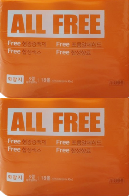 올프리4팩 총72롤 롤티슈 두루마리 휴지 3겹 40m