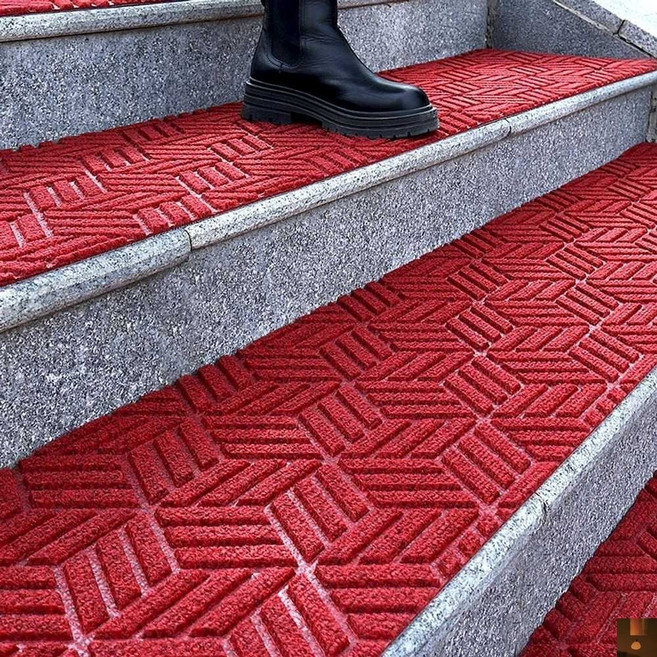 계단 미끄럼방지 매트 논슬립 야외 경사로 복층 실외 큐브 그레이, 큐브 레드 × 25x150cm × 1개, 1개