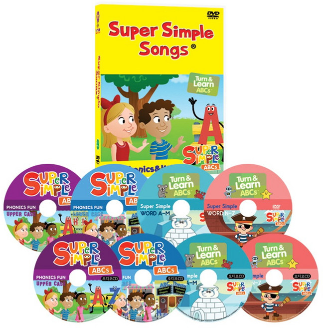 슈퍼 심플송 ABC파닉스 월드 8종 세트 유아 영어학습 DVD