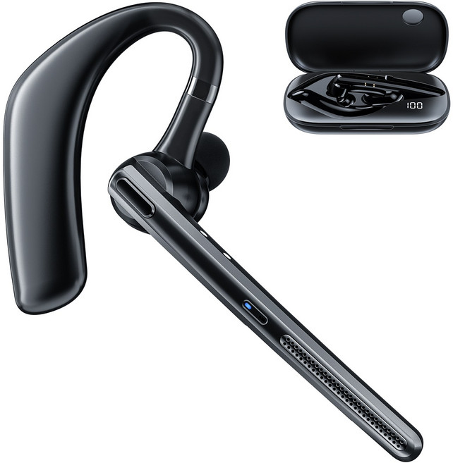 Mankiw맨큐 ENC 노이즈캔슬링 귀걸이형 블루투스 이어폰 버튼식 통화 마이크 G10, 블랙